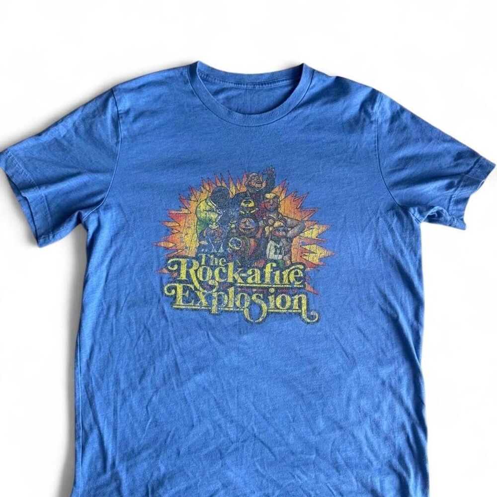 Rockafire Explosion graphic tee blue
